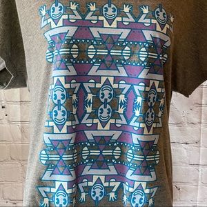 Kidrobot Kronk Boxy Tribal Print Tagless Shirt RARE!